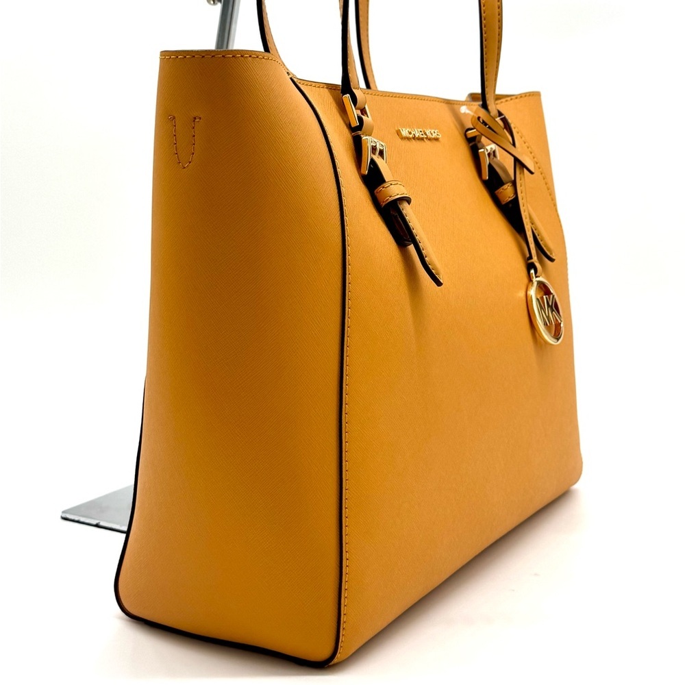 Michael Kors Charlotte LG Tote Bag 3 IN 1 Leather Shoulder Bag Cider - Picture 4 of 13
